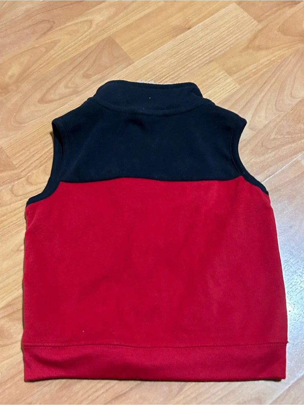 Carter's Gently Used Red and Black Fleece Toddler Vest Sherpa Collar Size 24m
